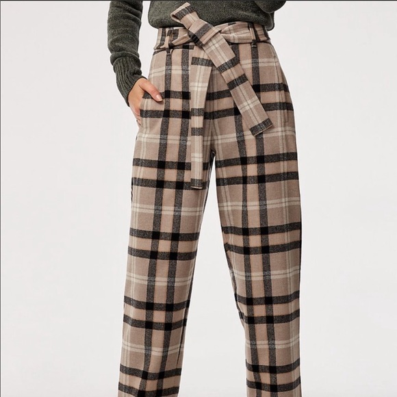 Aritzia Wilfred Jallade Plants Plaid with belt 4 - Picture 1 of 2
